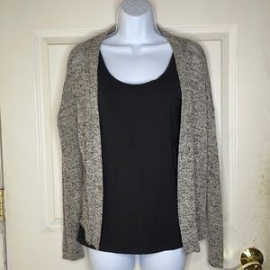 Grey and black thin long sleeve sweater